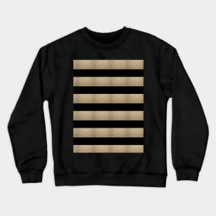 Preppy Minimalist Geometric Pattern Black Gold Stripes Crewneck Sweatshirt